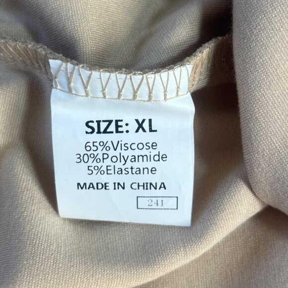 Wide Leg Pants Womens XL Beige Front Slits New WOT - Picture 7 of 8